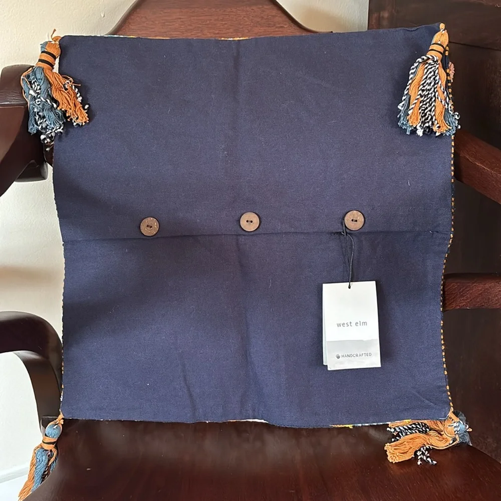 West Elm accent pillow cover handcrafted